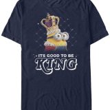 【送料無料】 フィフスサン メンズ Tシャツ トップス Minions Illumination Men’s Despicable Me It’s Good To Be King Short Sleeve T-Shirt Navy