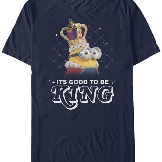 【送料無料】 フィフスサン メンズ Tシャツ トップス Minions Illumination Men's Despicable Me It's Good To Be King Short Sleeve T-Shirt Navy