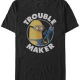 【送料無料】 フィフスサン メンズ Tシャツ トップス Minions Men’s Kevin Trouble Maker Short Sleeve T-Shirt Black