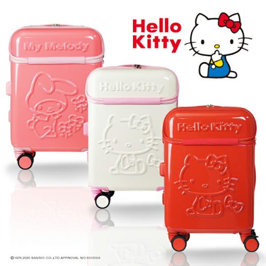 【着後レビューで特典C】スーツケース キャリーバッグ キャリーケース ハローキティ Hello Kitty サンリオ Sサイズ 35L 機内持ち込み フロントポケット TSAロック ファスナー ジッパー 旅行かばん キティ マイメロ シナモン 軽量 かわいい 送料無料 ###キティケース02###