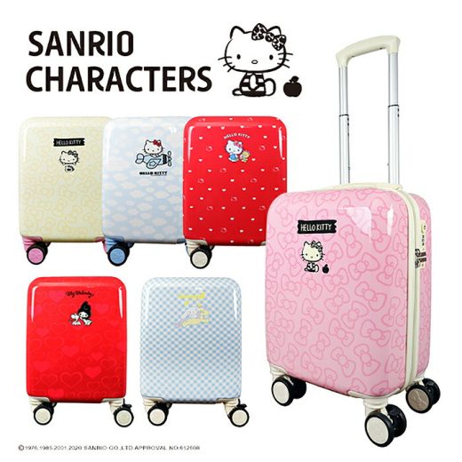 【着後レビューで特典C】スーツケース キャリーバッグ キャリーケース ハローキティ Hello Kitty サンリオ SSサイズ 28L 機内持ち込み コインロッカー TSAロック ファスナー ジッパー 旅行かばん キティ マイメロ シナモン 軽量 かわいい 送料無料 ###キティケース03###