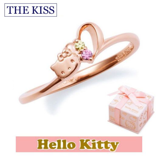 ＼当店P10倍★4日5日／ ハロー キティー【HELLO KITTYxTHE KISS ザ キッスコラボ】 THE KISS ザ キッス シルバー ブランド リング 【レディース販売】 SV925製 ハートモチーフ ピンクコーティング x キュービックジルコニア KITTY-15CB 記念日 1周年 メモリアル