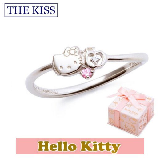 ＼当店P10倍★4日5日／ ハロー キティー 【HELLO KITTYxTHE KISS ザ キッスコラボ】 THE KISS ザ キッス シルバー ブランド リング 【レディース販売】 SV925製 フェイスモチーフ x リンゴ x ダイヤモンド KITTY-35DM 記念日 1周年 メモリアル