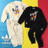 送料無料 アディダス キッズ ベビー トレーナー 上下セット adidas I DY MM CS Disney ディズニー ミッキーマウス クルーネック 子供服 上下組 セットアップ ロゴ ORIGINALS オリジナルス 2024秋冬新作 JTP87