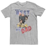 【送料無料】 ライセンス キャラクター メンズ Tシャツ トップス Big & Tall Despicable Me Minions “World’s Best Dad” Tee Athletic Heather