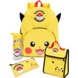 (ポケモン) Pokemon オフィシャル商品 キッズ・子供 ピカチュウ リュック ランチバック 水筒 セット (4ピース) 【海外通販】