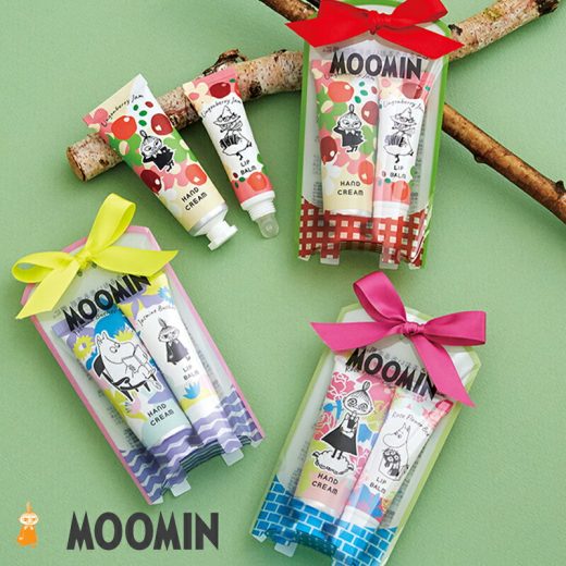 クリスマス プレゼント ギフトセット プレゼント 簡易ラッピング MOOMIN ムーミン 保湿成分配合 リップ＆ハンドケアセット ミニギフト プチギフト 無料ラッピング 卒業 退職 入学 引っ越し 女性 中学生 高校生 かわいい リボン 1000円以下 【ラッピング袋付き】