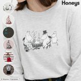 【期間限定クーポン配布！】トップス カットソー 長袖 コットン 綿 Tシャツ ロンT 長袖Tシャツ イラスト 刺繍 レディース Honeys ハニーズ ムーミン／ロンT