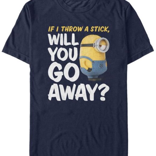 【送料無料】 フィフスサン メンズ Tシャツ トップス Minions Men's Will You Go Away Short Sleeve T-Shirt Navy