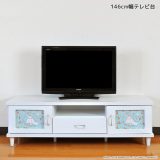 ＼各種クーポンあり☆最大10%off!!／ テレビ台 テレビボード 木製 ローボード 幅150 引き出し収納 収納 おしゃれ 引出し 小物入れ 150 白 可愛い アートパネル キティちゃん サンリオ シナモロール 引き出し チェスト ホワイト 棚 収納棚 開き扉収納