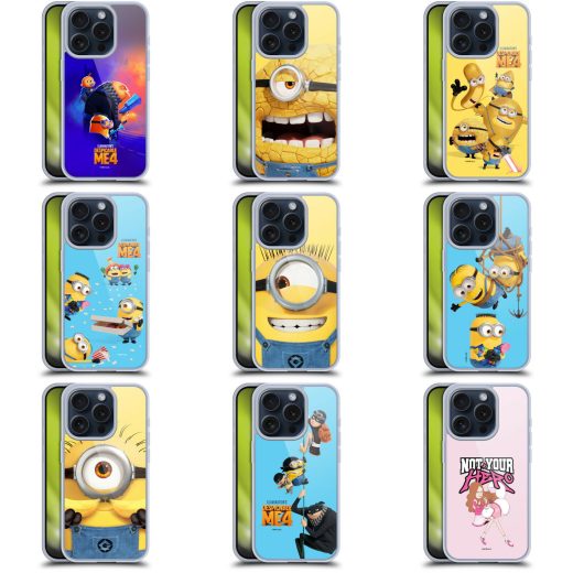 公式ライセンス Despicable Me 4 グラフィック ソフトジェルケース Apple iPhone 電話 ミニオンズ ミニオン 怪盗グルー スチュアート デイブ ケビン カール 可愛い キャラクター スマホケース Qi充電