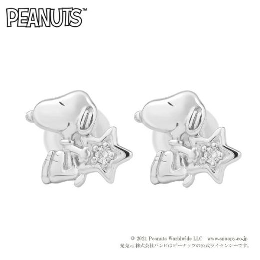 スヌーピー ダイヤモンド スター プチ スタッドピアス 2P 両耳用 シルバー925 公式 PEANUTS SNOOPY グッズ スヌーピージュエリー キャラクタージュエリー 星 一粒ダイヤ 華奢 上品 大人かわいい レディース 女性 彼女 娘 孫 記念日 誕生日 プレゼント ブランド 人気 かわいい