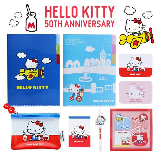 サンリオ ハローキティ 50th アニバーサリー A柄 8点セット キティ 50周年 サンスター文具 Sanrio 豪華セット 代引不可商品