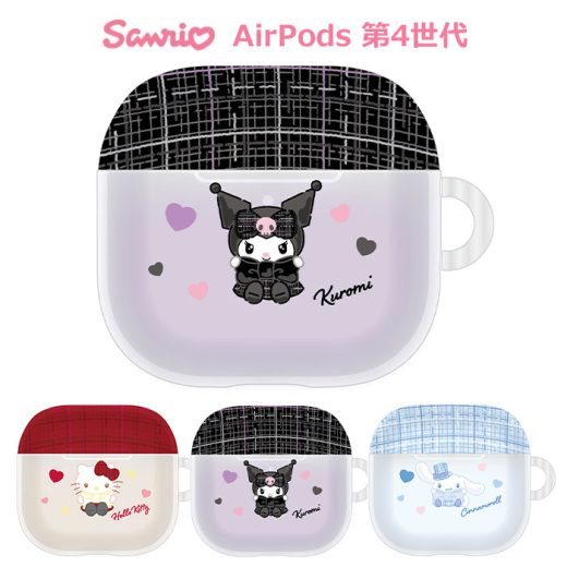 メール便 AirPods 第4世代 サンリオキャラクターズ エアーポッズ ソフトケース ケース カバー TPU ループ付き かわいい 可愛い ハローキティ クロミ シナモロール エアーポッズ 第四世代 airpods4 収納ケース 保護カバー 保護ケース イヤホンケース 保護 全面 gd-ma04978