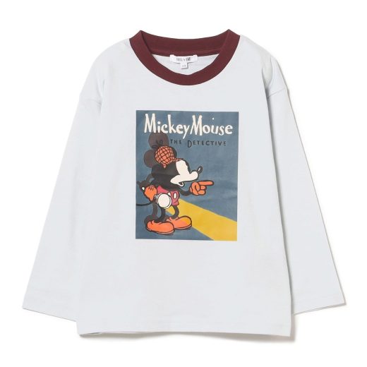 【SALE／20%OFF】B:MING by BEAMS 【11/7新規値下げ】Disney / MICKEY MOUSE ポスター プリント Tシャツ(100~140cm) 24AW ビーミング ライフストア バイ ビームス トップス カットソー・Tシャツ ブルー ブラック