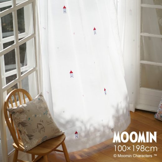 カーテン レース MOOMIN/MOOMIN HOUSE voile ムーミンハウス ボイル100×198cm 1枚入MOOMIN2□北欧 おしゃれ ムーミンハウス 刺繍 日本製 レースカーテン 洗える ホワイト リビング 大人 ムーミン MOOMIN 既製スミノエ ムーミン