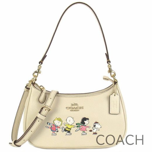 クリスマスラッピング！ コーチ COACH バッグ レディース ショルダーバッグ スヌーピー ピーナッツ コラボ商品 2Way レザー 肩掛け・斜めがけ可能 かばん 鞄 【送料無料】 ブランド コーチ正規品販売店 直営アウトレット店より直輸入 【あす楽】