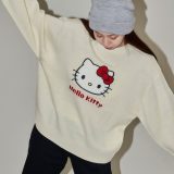 PUBLUX “HELLO KITTY/ハローキティ”相良刺繍ニット 限定展開 24AW フリークスストア トップス ニット ブラウン ブラック【送料無料】