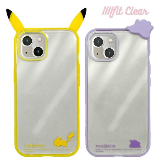 ポケモン iPhone15 iPhone14 iPhone13 ケース クリア カラー スケルトン メタモン ピカチュウ デコ フレーム キャラクター グッズ スマホ カバー 耐衝撃 ハイブリッド アイフォン アイホン 6.1inch 2眼 フレーム IIIIfit Clear 透明 ポケットモンスター POKE-874