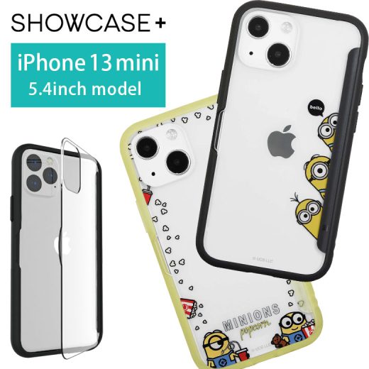 (15%OFFクーポン配布:9日-11日01:59限定) iPhone13 mini ケース ミニオンズ SHOWCASE+ 写真やメモが挟める クリアカバー ミニオン 黄色 イエロー 黒 ブラック クリアケース シンプル カバー ジャケット アイホン アイフォン オシャレ iPhone13 mini iPhone 13ミニ