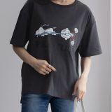 [58H限定特別価格★更に今だけクーポン割]ピーナッツ スヌーピー PEANUTS SNOOPY 半袖Tシャツ レディース 綿100％ コットン ゆったり 前後差ヘム サイドスリット トップス キャラクター バックプリント クルーネック カットソー