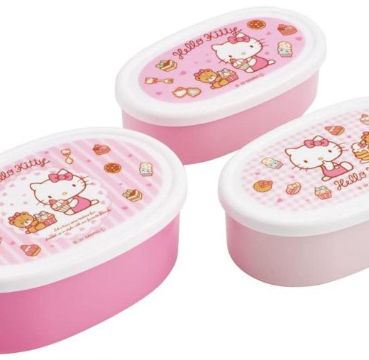 スケーター(Skater) 弁当箱 ハローキティ お菓子 サンリオ 860ml 3個組 シール容器 保存容器 女の子 日本製 SRS3SAG-A