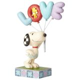 Enesco Peanuts by Jim Shore Snoopy with Love Balloon Figurine, 7.5 Inch, Multicolor