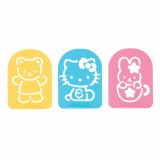 ふりかけプレート 3枚セット ハローキティ くま うさぎ （ キティ ふりかけ プレート ごはん ご飯 顔型 キャラ弁 子供 ふりかけシート デコ弁 キャラクター 幼稚園 保育園 お弁当グッズ ） 【39ショップ】