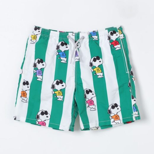 エムシーツーセイントバース MC2 SAINT BARTH 海水パンツ スイムウェア ボーイズ グリーン クリスマス Swim shorts JEA0001SNOOPY COOL STRIPES B 5 Green 関税 送料無料 ラッピング無料 2024SS gi