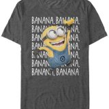 【送料無料】 フィフスサン メンズ Tシャツ トップス Minions Illumination Men’s Despicable Me Bananas Short Sleeve T-Shirt Charcoal Heather