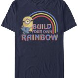 【送料無料】 フィフスサン メンズ Tシャツ トップス Men’s Minions Build Your Rainbow Short Sleeve T-shirt Navy