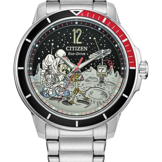 【送料無料】 シチズン メンズ 腕時計 アクセサリー Eco-Drive Men’s Mickey Mouse Astronaut Stainless Steel Bracelet Watch 42mm Silver-tone