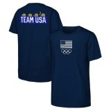 【送料無料】 アウタースタッフ メンズ Tシャツ トップス Men’s and Women’s Navy Team USA Minions Flag Rings T-Shirt Navy