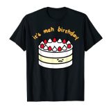 ぐでたま バースデイケーキ 半袖Tシャツ レディース 【Sサイズ】 ブラック ファッション トップス アメリカ