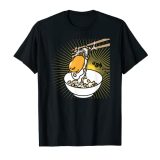 ぐでたま 「うぐぅ」ごはん茶碗 半袖Tシャツ メンズ 【Sサイズ】 ブラック ファッション トップス アメリカ