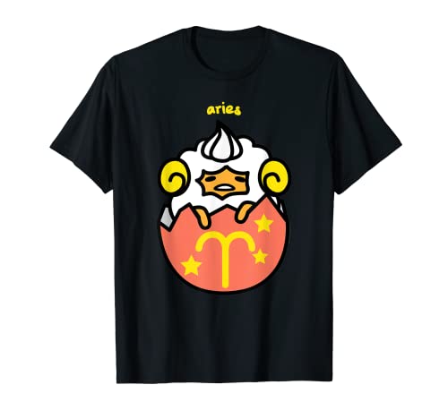 ぐでたま おひつじ座 半袖Tシャツ メンズ 【Sサイズ】 ブラック ファッション トップス アメリカ