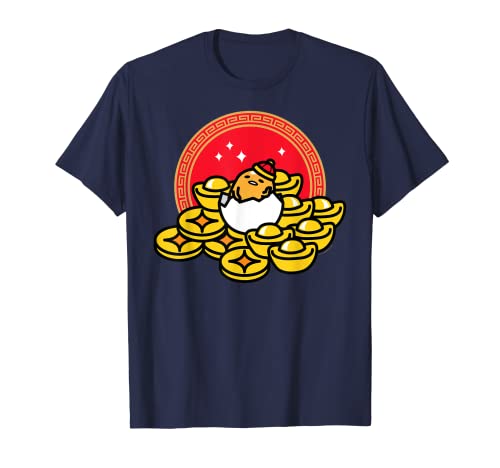 ぐでたま 幸せな旧正月 半袖Tシャツ レディース 【Sサイズ】 ネイビー ファッション トップス アメリカ