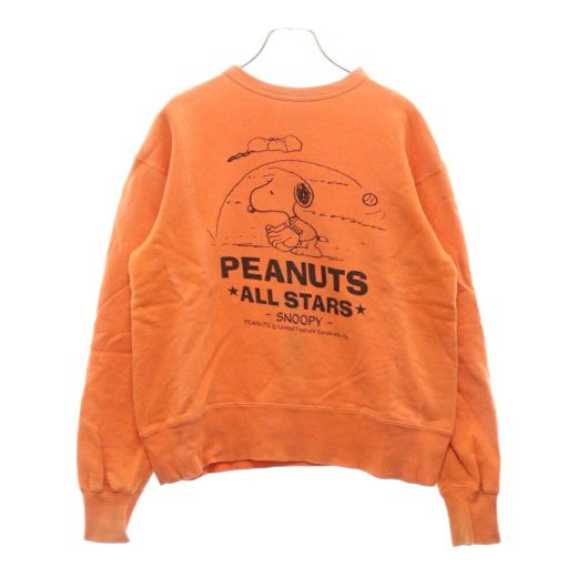 THE REAL McCOY'S(ザリアルマッコイ) サイズ:S ×PEANUTS ALL STARS ピーナッツ オールスターズ スヌーピー スウェット トレーナー オレンジ【中古】【程度B】【カラーオレンジ】【オンライン限定商品】