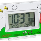 リズム(RHYTHM) SNOOPY (スヌーピー) 目覚まし時計 電波時計 キャラクター デジタル 温度 湿度 曜日 カレンダー 表示 白 スヌーピーR187 8RZ187-M03