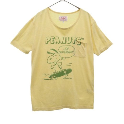 ダファーズ オリジナル ピーナッツコラボ スヌーピー プリント 半袖 Tシャツ M イエロー Duffers ORIGINAL PEANUTS メンズ 【中古】 【PD】