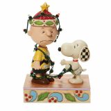 ジムショア Jim Shore スヌーピー＆チャーリーブラウン デコレーション 置物 フィギュア 人形 6008954 ピーナッツ Peanuts 木彫り調 クリスマス インテリア