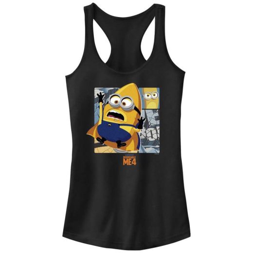 【送料無料】 ライセンス キャラクター レディース Tシャツ トップス Juniors' Despicable Me 4 Masked Minions Racerback Tank Top Black