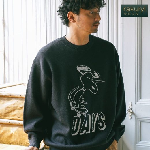 【SALE／20%OFF】BAYFLOW 【SNOOPY&FRIENDS meets BAYFLOW】ピーナッツニットプルオーバー ベイフロー トップス ニット ブラック ホワイト レッド ベージュ イエロー グリーン ブルー ネイビー【送料無料】