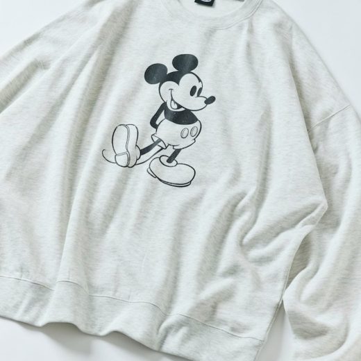 【SALE／21%OFF】FREAK'S STORE DISNEY ディズニー ミッキーマウス 別注 ビッグシルエット フロントプリント クルーネックスウェット 【限定展開】 24AW フリークスストア トップス スウェット・トレーナー グレー ブラック ピンク ネイビー【送料無料】