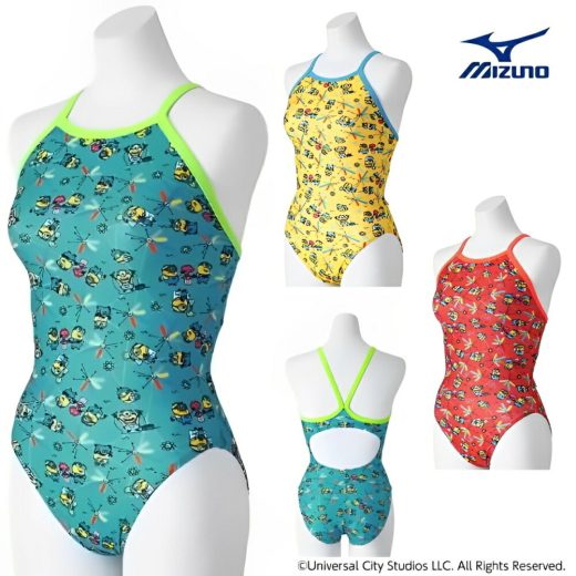 ミズノ MIZUNO 競泳水着 レディース 練習用 エクサースーツ ミディアムカット EXER SUITS U-Fit ミニオンズ MINIONS 2024年秋冬追加企画モデル N2MAB795