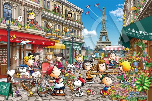 エポック社 1000ピース ジグソーパズル PEANUTS スヌーピー イン パリ (50×75cm) 12-610s のり付き ヘラ付き 点数券付き EPOCH