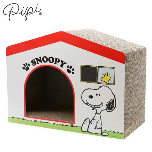 【最大1000円OFFクーポン配布中】 pipi SNOOPY SCRATCHING HOUSE ピピ 爪とぎ 猫 ダンボール スヌーピー 爪研ぎ ハウス バス またたび粉つき ペット用品 グッズ ホワイト イエロー 白 SN243-641