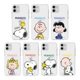 Snoopy Happy Time Clear Jelly スヌーピー ハッピー タイム 透明 ジェリーケース Galaxy S24 FE Ultra S23 A54 5G A53 S22 S21 + Note2 S20 Note10+ S10 Note9 S9 ギャラクシー エス Plus プラス ウルトラ ノート スマホ ケース カバー