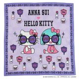 ANNA SUI × HELLO KITTY　大判　プリントハンカチ（約52cm）　0001 パープル　アナ スイ × ハローキティ │ アナスイ ANNA SUI ギフト プレゼント プチギフト 贈り物 内祝い 記念日 誕生日 退職 退職祝い 内祝い お礼 お返し 遅れてごめんね