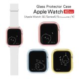 ちいかわ Apple Watch 40mm ガラス プロテクターケース AppleWatch SE series6 キャラクター 保護ケース カバー クリアカバー 画面保護 ハチワレ うさぎ アップルウォッチ ガラスフィルム ケース